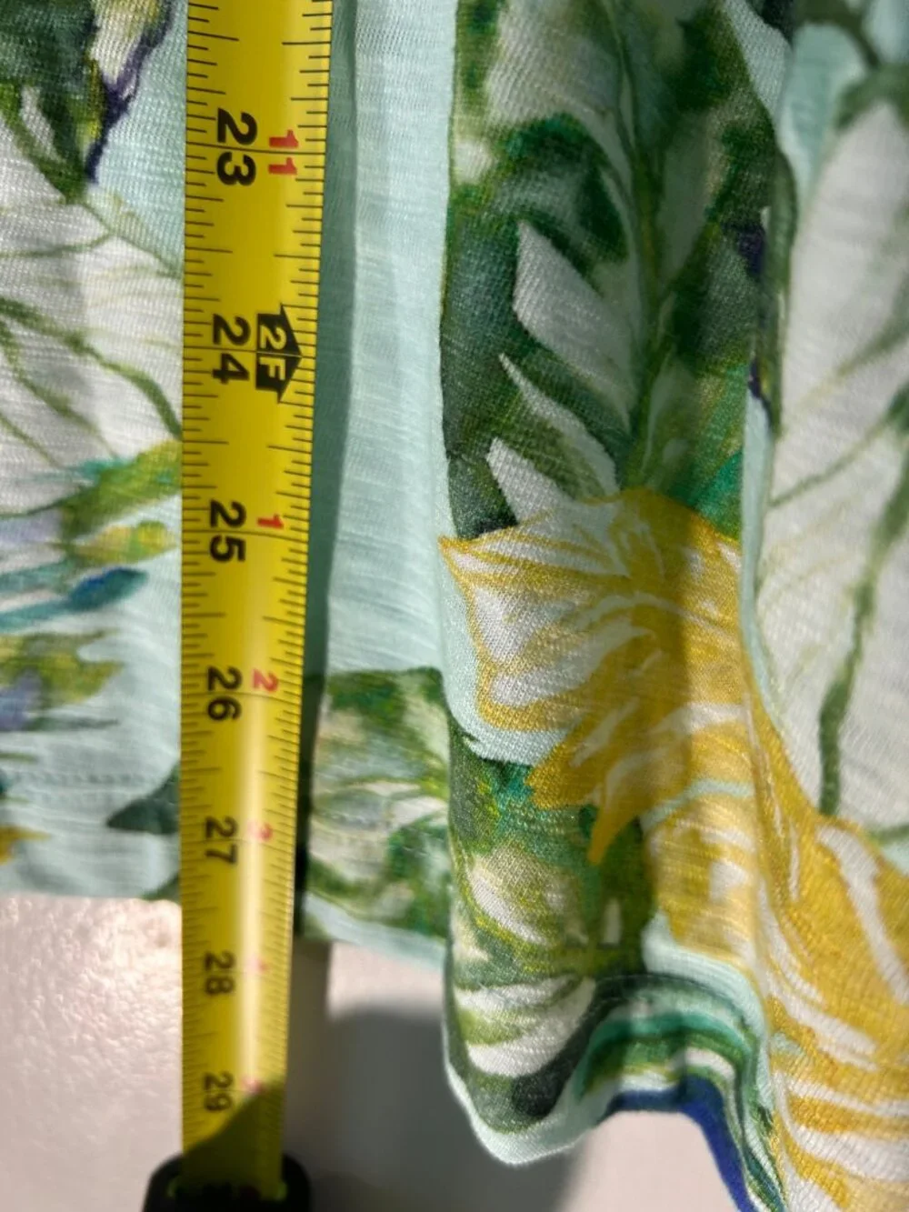 NWT Chico's Tropical Floral Print Tee Teal Waters Cotton Modal Top Size 3 - Picture 9 of 10